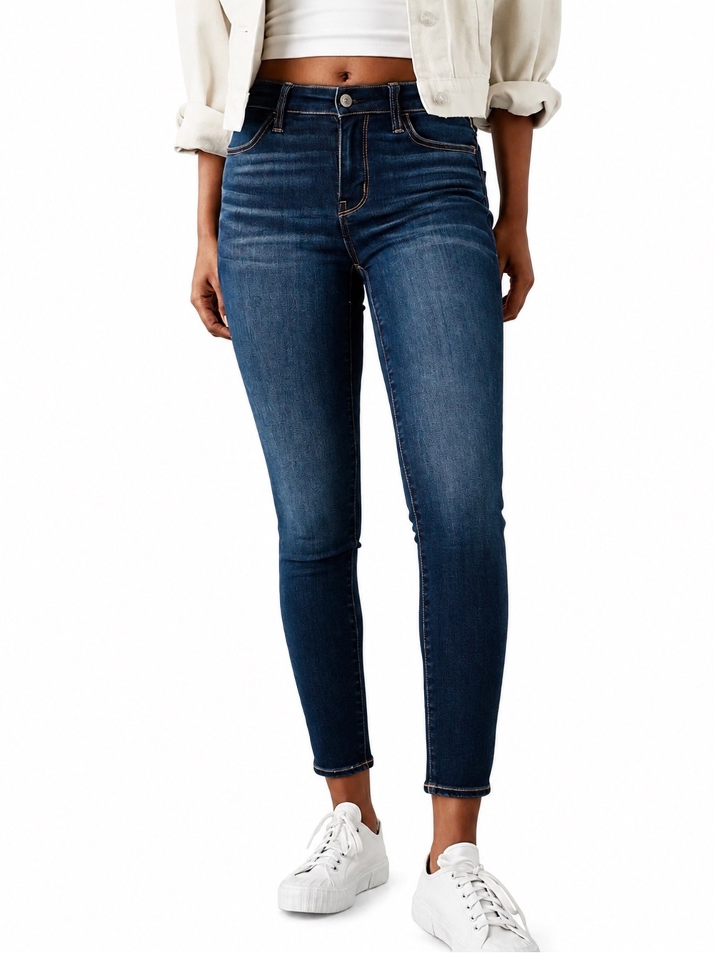 American Eagle Outfitters Super Stretch Jegging Crop in Dark Indigo - Size 0